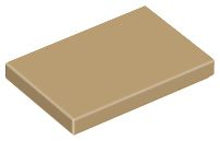 Placa Lisa 2x3 Bege Escura