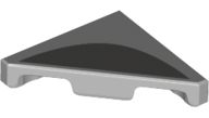 Placa Lisa Triangular 2x2 cinza clara com desenho de círculo cinza escuro