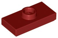 Placa Modificada 1x2 com botão Dark Red