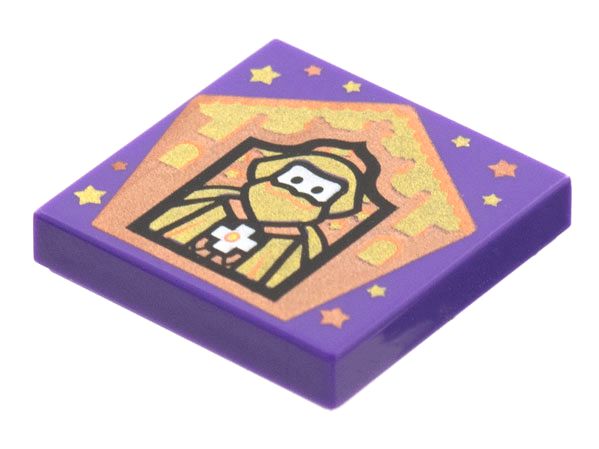 Placa Lisa 2x2 com desenho de Wizard Card de Godric Grifinória