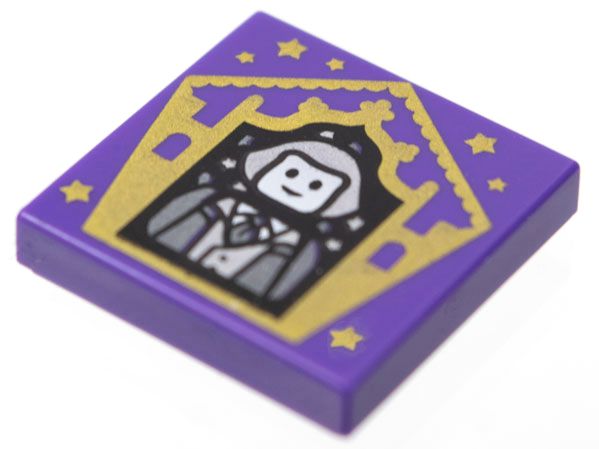 Placa Lisa 2x2 com desenho de Wizard Card de Garrick Ollivander