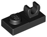 Placa Modificada 1x2 com clip Preto