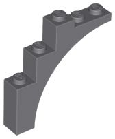 Tijolo em Arco 1x5x4 Cinza Escuro