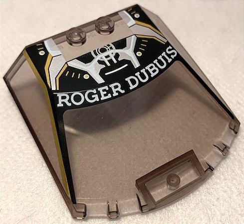 Pára-brisa 6x6x1 1/3 da Lamborghini Huracán com escrita 'ROGER DUBUIS' Translúcido Preto