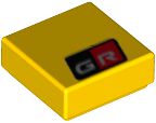 Placa Lisa 1x1 com escrita GR amarela
