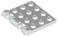 Placa com dobradiça 3x4 com bloqueio duplo Branca