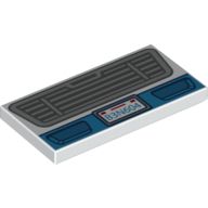 Placa Lisa 2x4 com desenho de grade de veículo, para-choque e placa branca