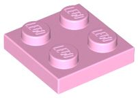 Placa 2x2 Rosa Brilhante