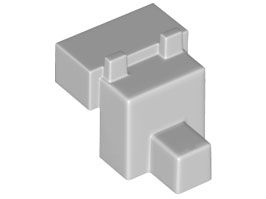 Cabeça de Criatura pixelada com focinho cinza clara