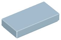 Placa Lisa 1x2 com Ranhura Sand Blue