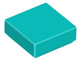 Placa Lisa 1x1 Azul Turquesa