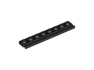 Placa Modificada 1x8 com guia de porta Preta