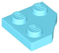 Placa com Canto Cortado 2x2 Medium Azure