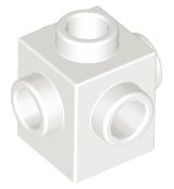 Tijolo Modificado 1x1 com Studs em 4 Lados e no topo Branco