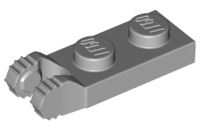Placa com dobradiça 1x2 (7 dentes) sem ranhura inferior Cinza Clara
