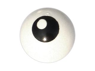 Bola com Encaixe para Eixo Branca e desenho de olho com pupila