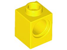 Tijolo Lego Technic 1x1 com Furo para Pino Amarelo