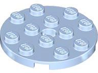 Placa redonda 4x4 com furo Azul Claro Brilhante