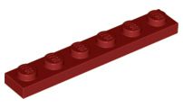 Placa 1x6 Dark Red