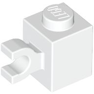 Tijolo Modificado 1x1 com Clip Lateral Horizontal Branco