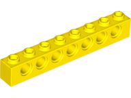 Tijolo Lego Technic 1x8 com Furo Amarelo