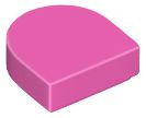 Placa Lisa Modificada 1x1 meio círculo Rosa Escura