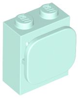 Tijolo modificado 1x2x2 com suporte para papel/foto Light Aqua
