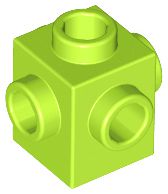 Tijolo Modificado 1x1 com Studs em 4 Lados e no topo verde limão