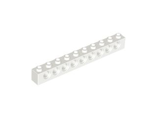 Tijolo Technic 1x10 com Furos Branco