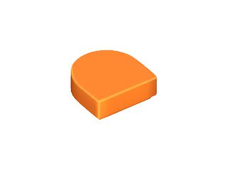 Placa Lisa Modificada 1x1 meio círculo Laranja