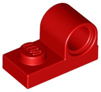 Placa Modificada 1x2 com Furo na Parte Superior Vermelha