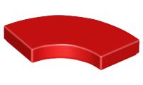 Placa Lisa Redonda de Canto 2x2 Vermelho