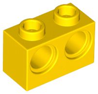 Tijolo Technic 1x2 com 2 furos Amarelo