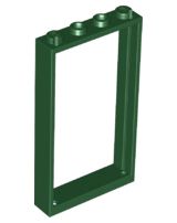 Moldura de porta 1x4x6 com dois furos na parte superior e inferior Verde Escura