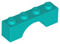 Tijolo com Arco 1x4 Azul Turquesa