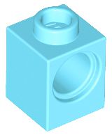 Tijolo Lego Technic 1x1 com Furo para Pino Medium Azure