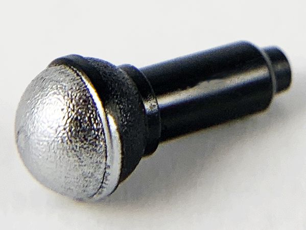 Microfone preto com Cúpula Superior Metálica Prateada