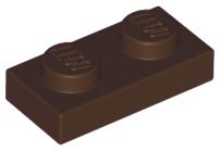 Placa 1x2 Marrom Escura