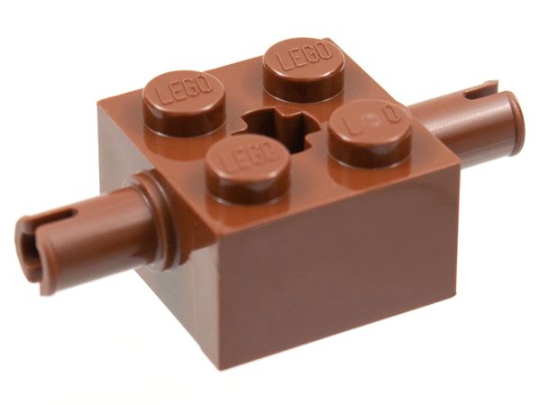 Tijolo Modificado 2x2 com 2 pinos Marrom