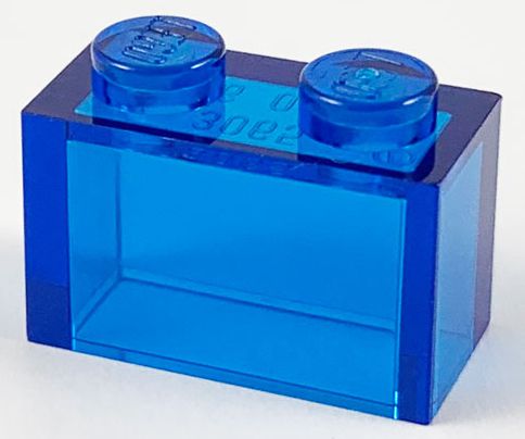 Tijolo 1x2 Translúcido Azul Escuro