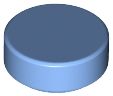 Placa Lisa Redonda 1x1 Medium Blue