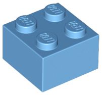 Tijolo 2x2 Medium Blue