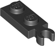 Placa Modificada 1x2 com clip vertical Preta