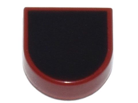 Placa Lisa Redonda 1x1 Dark Red com Pintura Preta