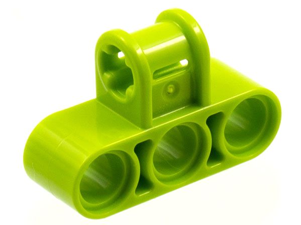 Conector Eixo-Pinos Triplo Perpendicular Verde-Limão