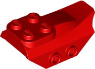 Inclinação curva 4x2 com 4 studs no topo e 2 studs em cada lado Vermelha
