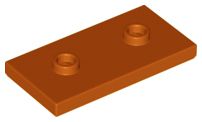 Placa Modificada 2x4 com 2 studs Dark Orange