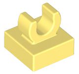 Placa Modificada 1x1 com clip amarela clara brilhante