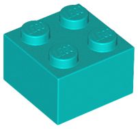 Tijolo 2x2 Azul Turquesa
