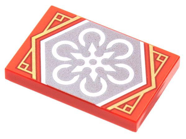 Placa Lisa 2x3 Vermelha com desenho de banner de trabalho em equipe Ninjago